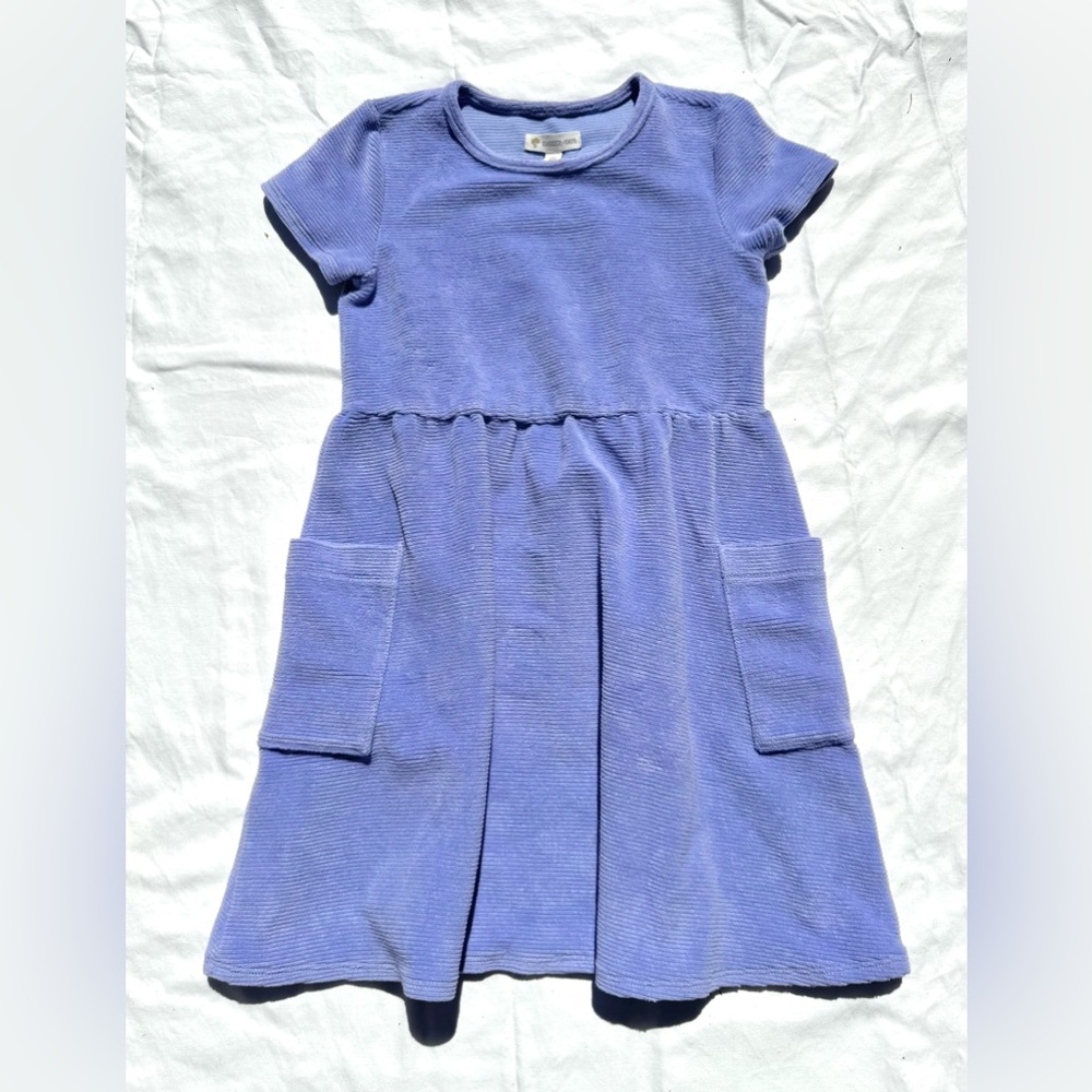 Girls Lavender Tucker + Tate Short-Sleeve Pocket Dress size 6